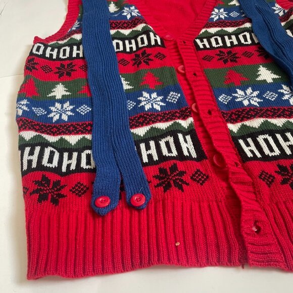 “Ho Ho Ho” Ugly Christmas Sweater Vest - Picture 4 of 8